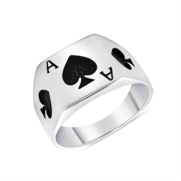 925 Sterling Silver Other - Sterling Silver 925 Ace of Spade Men's Ring